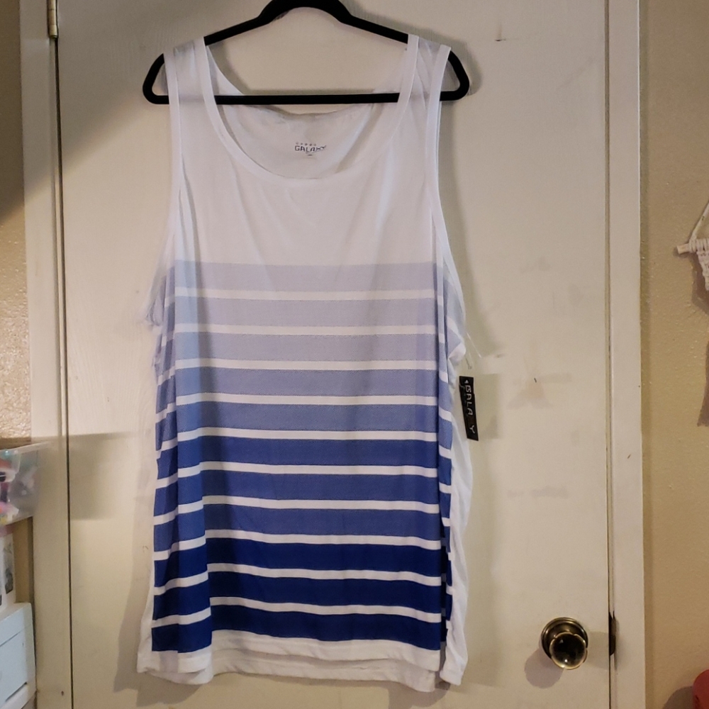 Galaxy by harvic blue and white gradient tank NWT